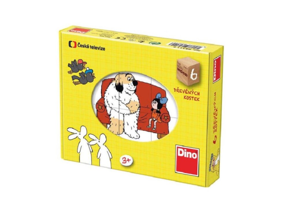 Dino obrázkové kostky české pohádky 6 dřevěných kostek