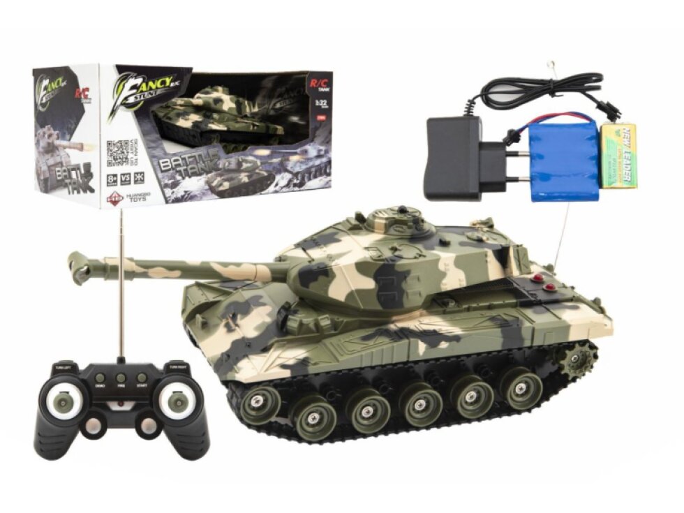 Tank RC plast 27cm 27MHz na baterie+dobíjecí pack se zvukem
