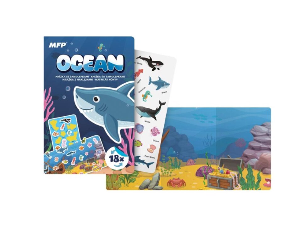 Samolepková kniha Oceán, 12x18cm, 18 samolepek