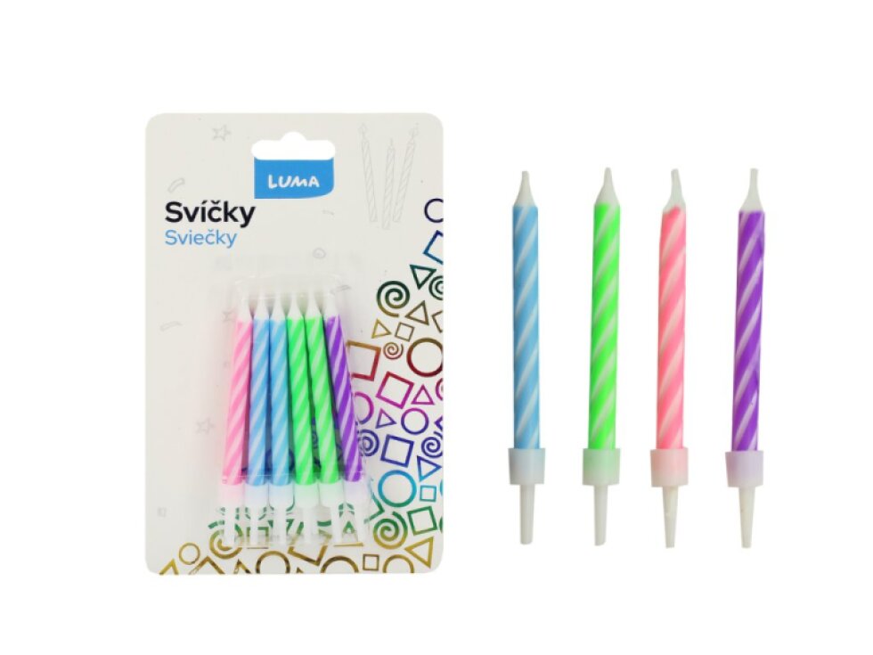 Svíčka 12ks, SPIRÁLA pastel