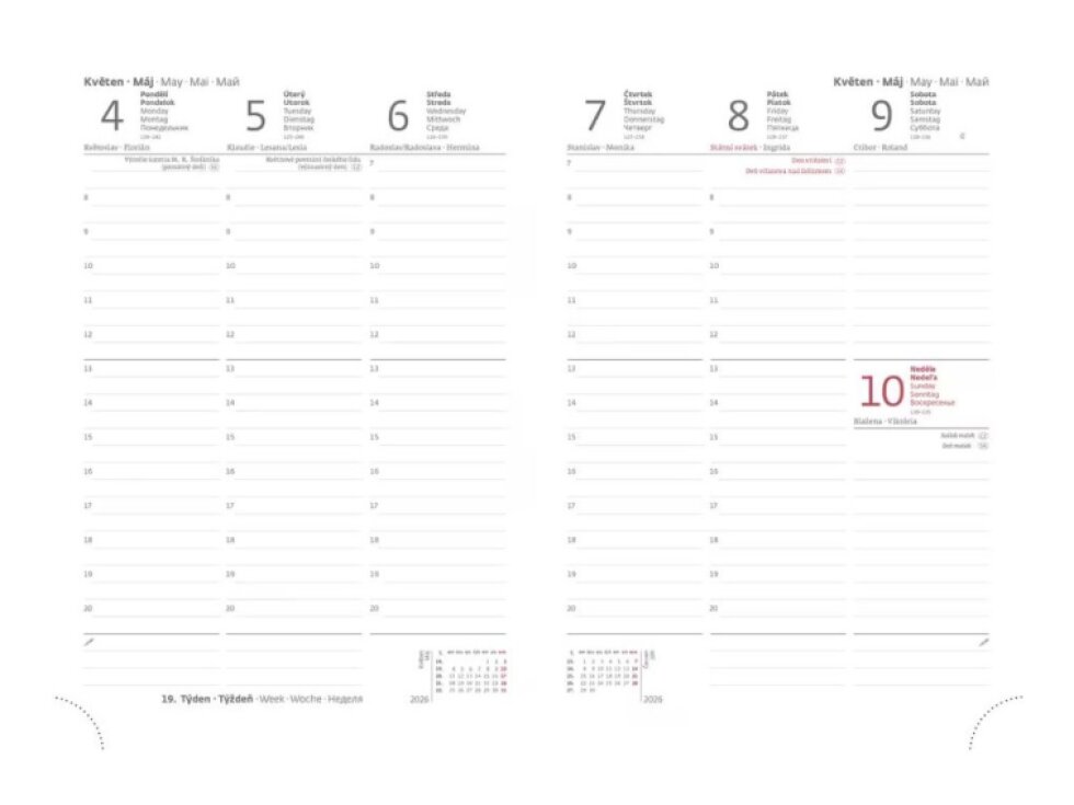 Týdenní diář A5 Print Classic černý