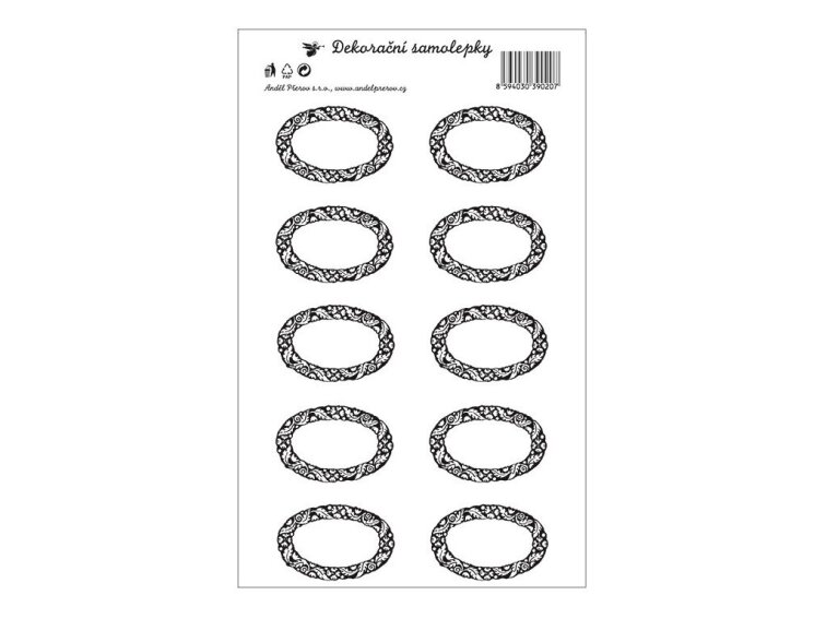 Samolepka na kořenky - plný ovál - mix barev