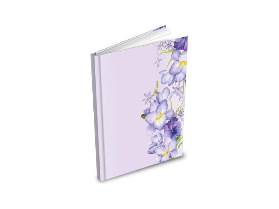 Záznamová kniha A5, 100l/čtvereček - Fialky