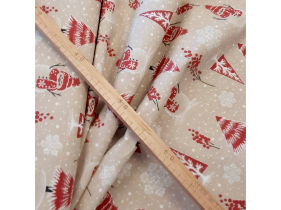 Potahová látka - Sněhuláci na sněhu