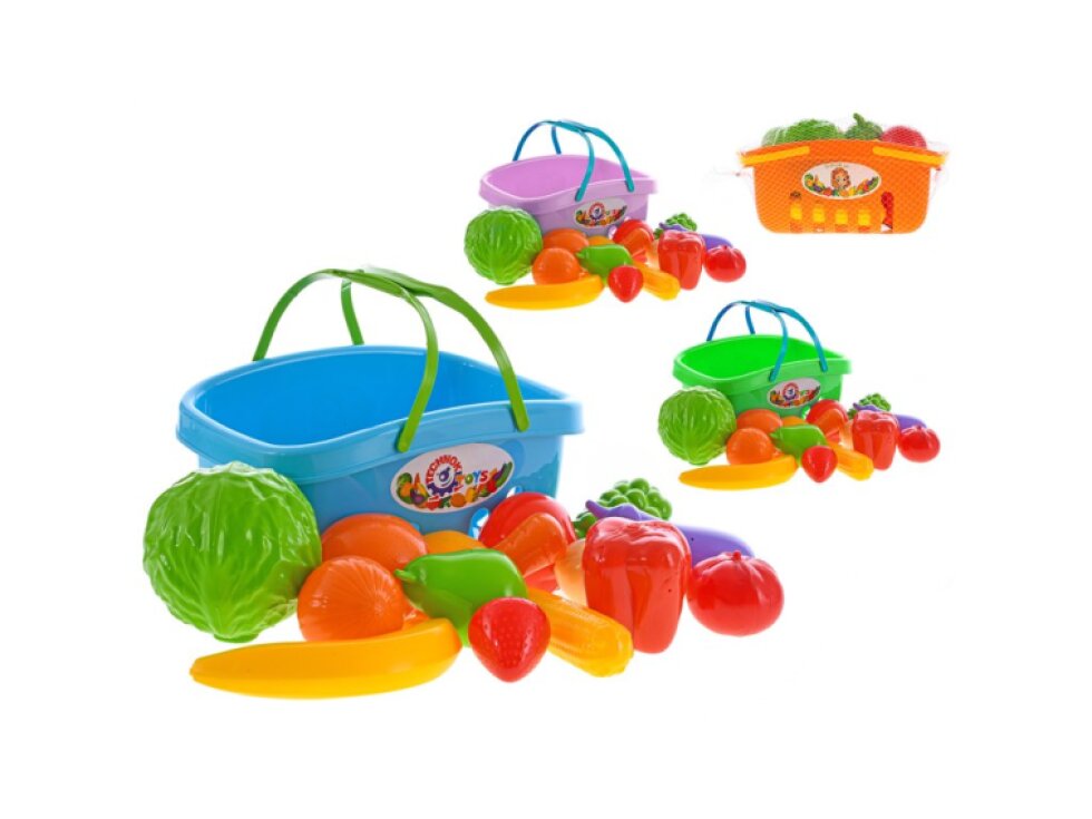 Ovoce a zelenina v plastovém košíku