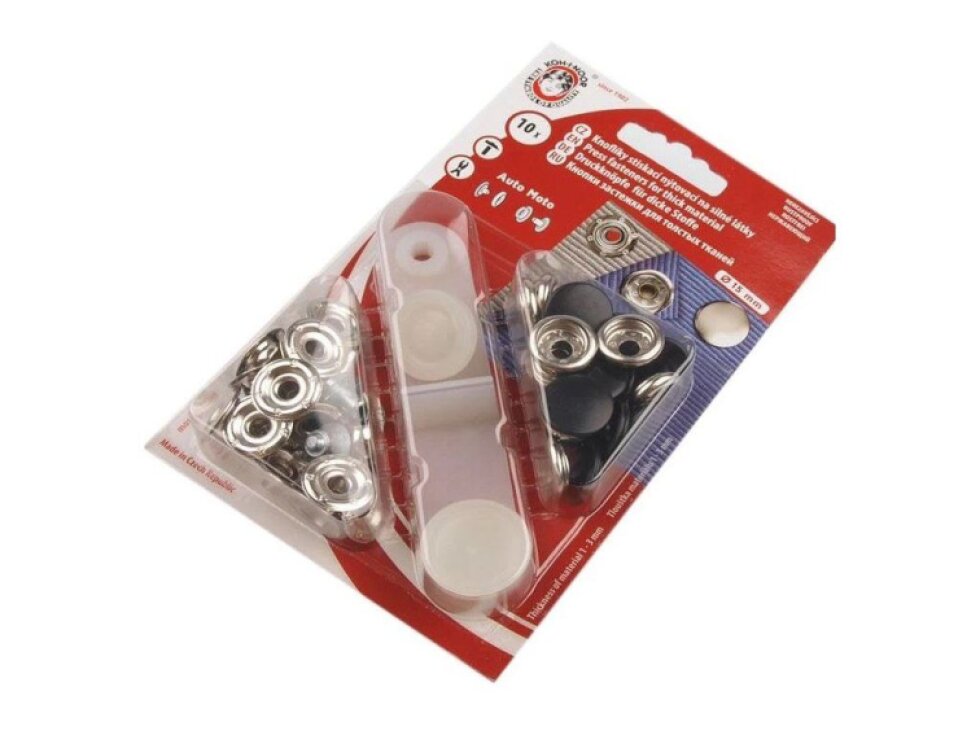 Kovové druky Ø15 mm - Černá, lak