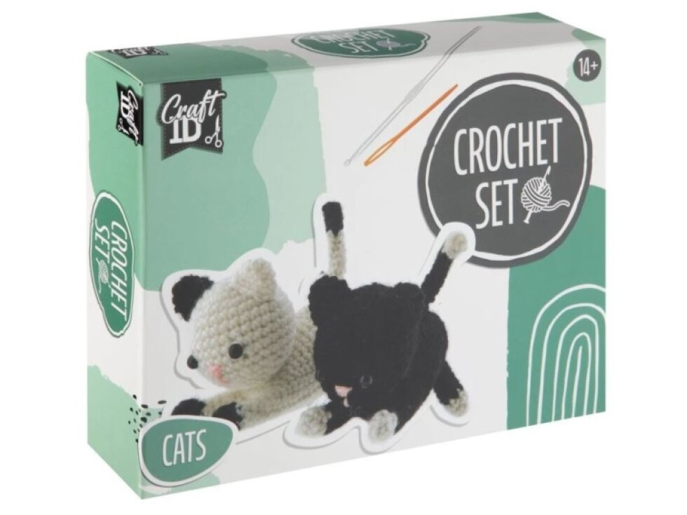 Háčkované kočky, 13x6,5x10,5 cm