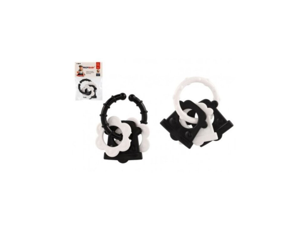 Profi Baby Kousátka 4 tvary plast černobílé 2 druhy v sáčku 0m+