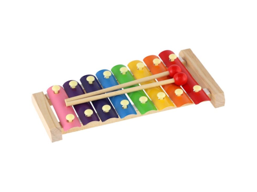 Xylofon dřevo/kov 24cm s paličkami