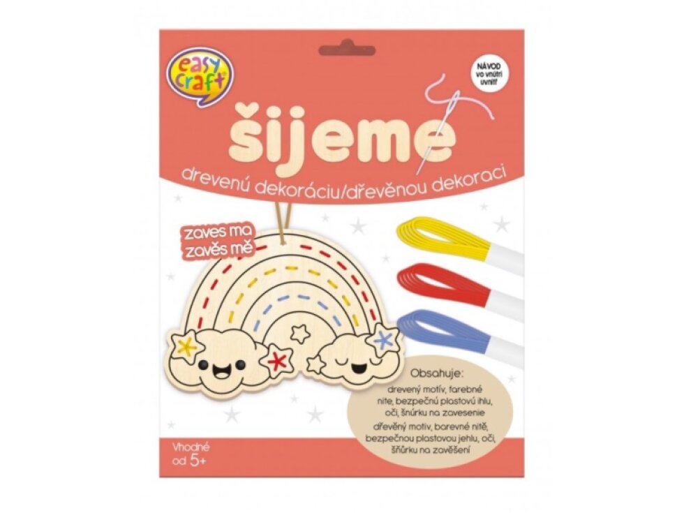 Kreativní tvoření - šijeme dřevěnou dekoraci - Duha