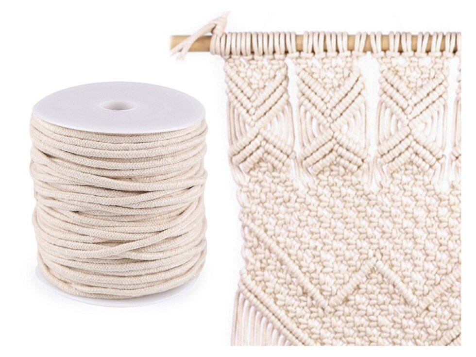 Šňůra na drhání macrame a háčkování / příze Ø4 mm