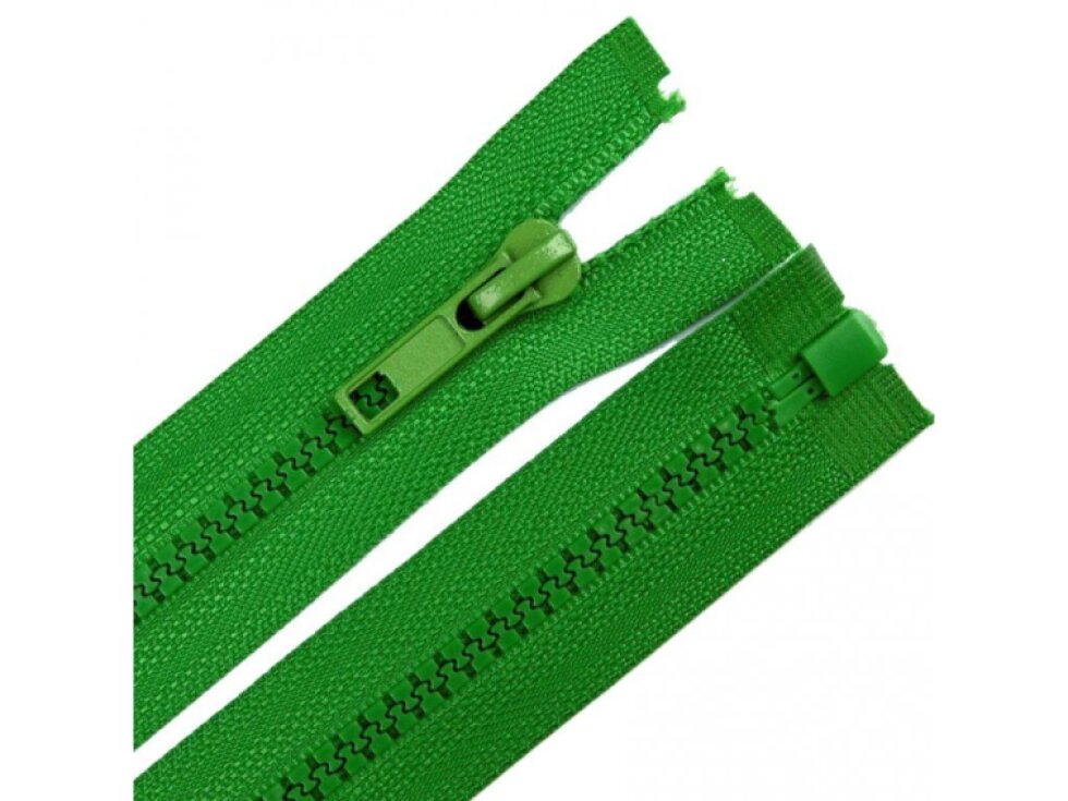 Kostěný zip dělitelný, zelená
