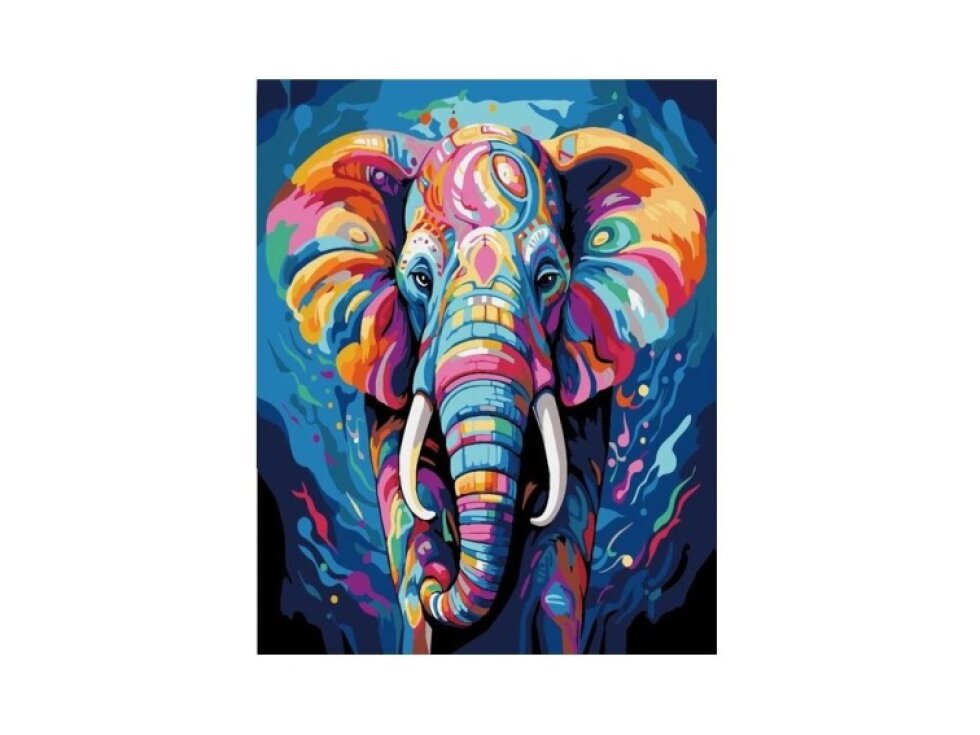 Malování na černé plátno 40 x 50 cm, slon
