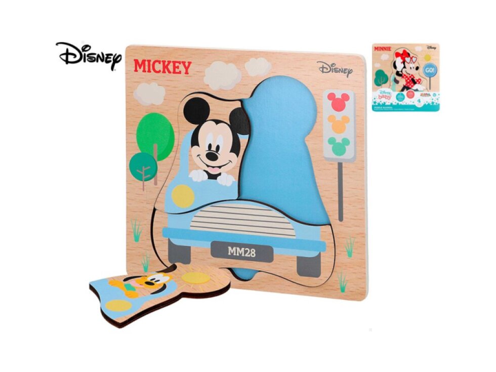 Puzzle dřevěné - Mickey Mouse - 4 dílky