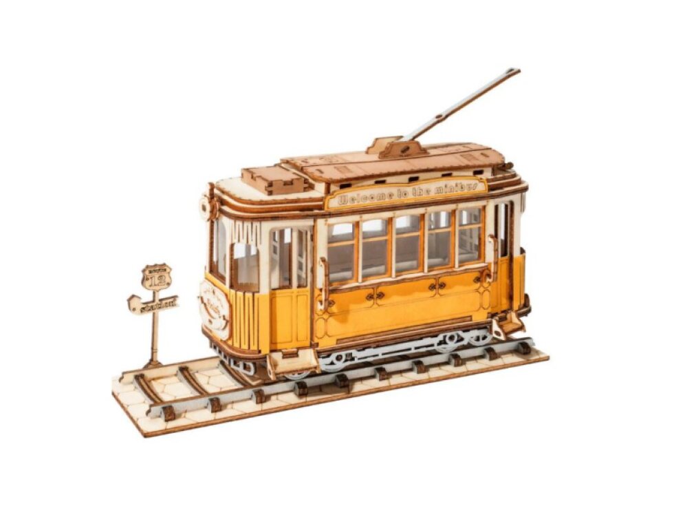 RoboTime - Dřevěné 3D puzzle - Historická tramvaj