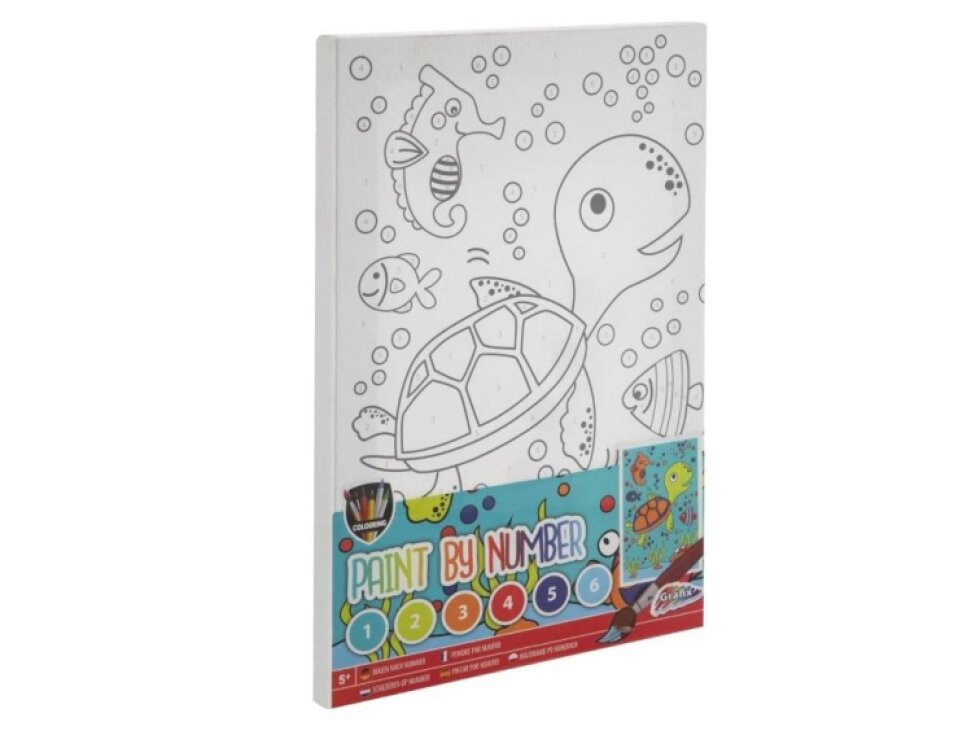 Malování podle čísel na plátno - želva