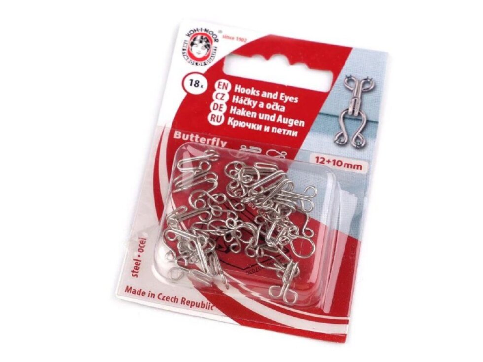 Háčky a očka 4. (12+10mm) - Nikl