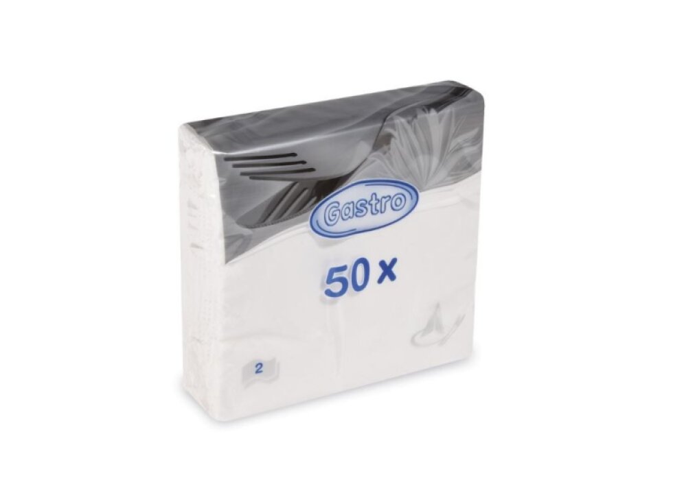 Ubrousky Wimex 33×33 cm – bílé, 2vrstvé (50 ks)