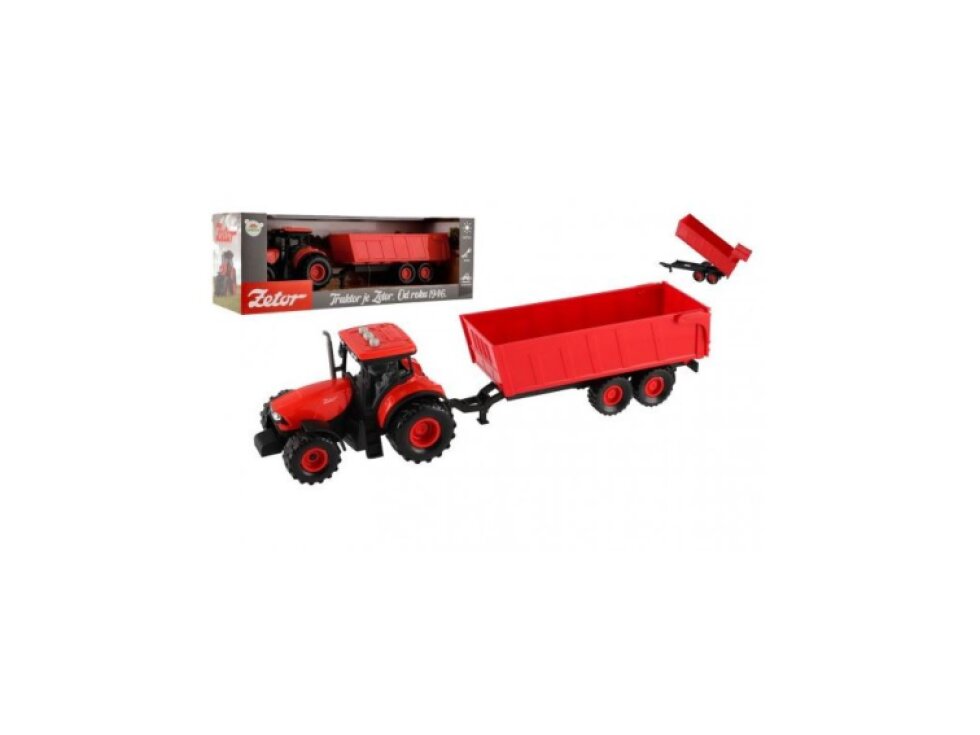 Traktor Zetor s valníkem plast 36cm na setrvačník na bat. se světlem se zvukem