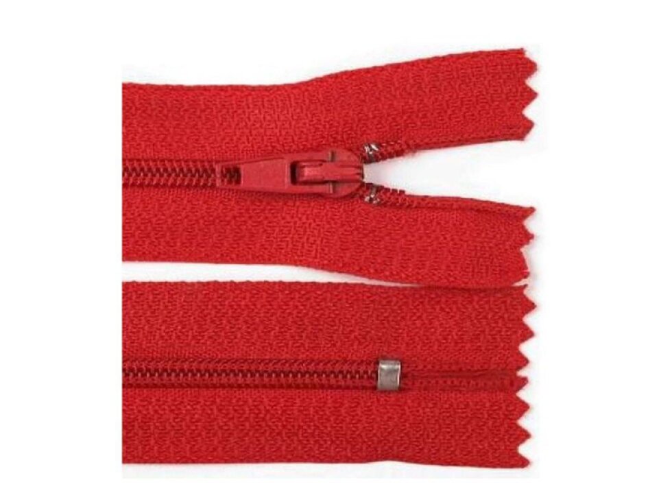 Spirálový zip 3 mm, pinlock - Červená
