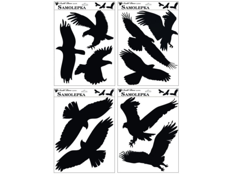 Samolepky na zeď - Siluety ptáci - 42 x 30 cm