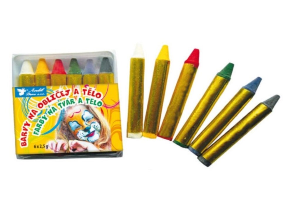 Barvy na obličej a tělo 6ks v sáčku