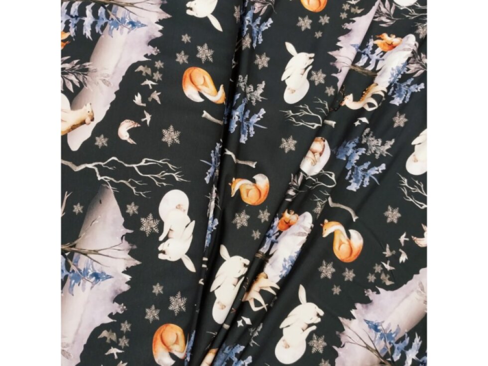 Teplákovina - Zimní les š. 180cm