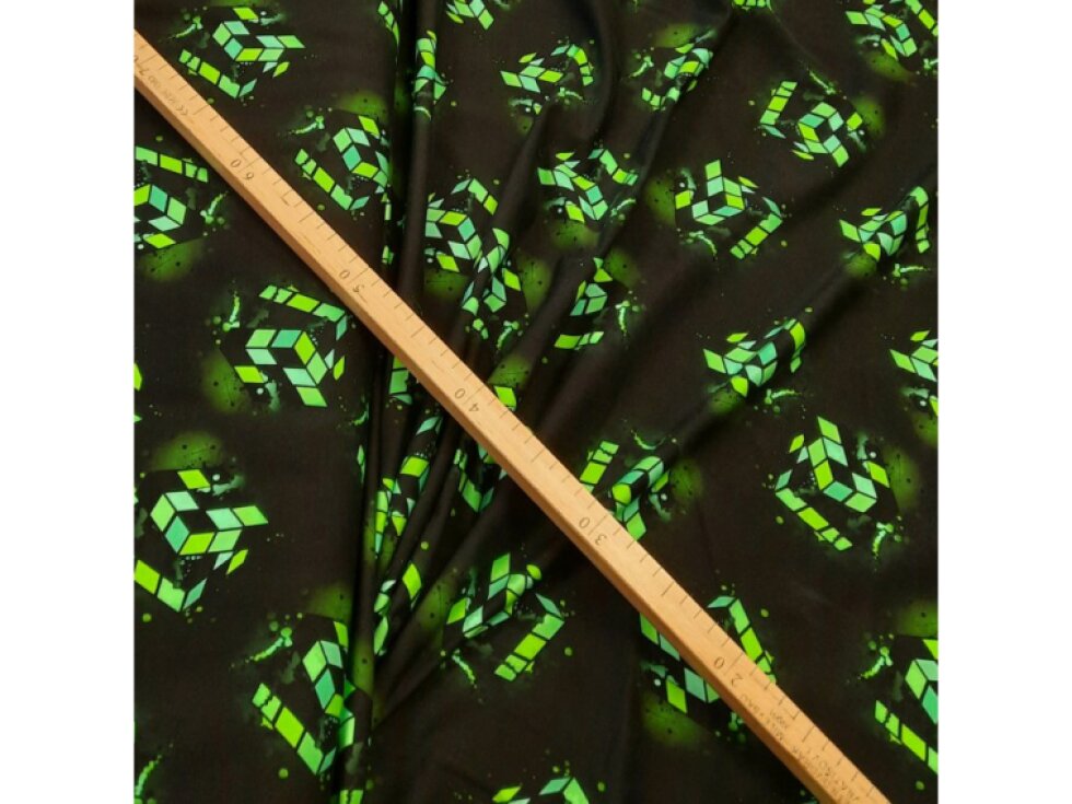 Teplákovina - Zelená kostka 180š.