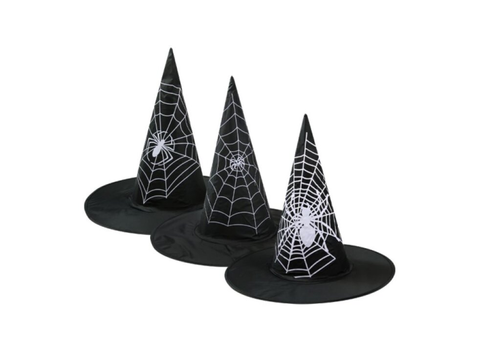 Klobouk čarodějnický bílý potisk mix