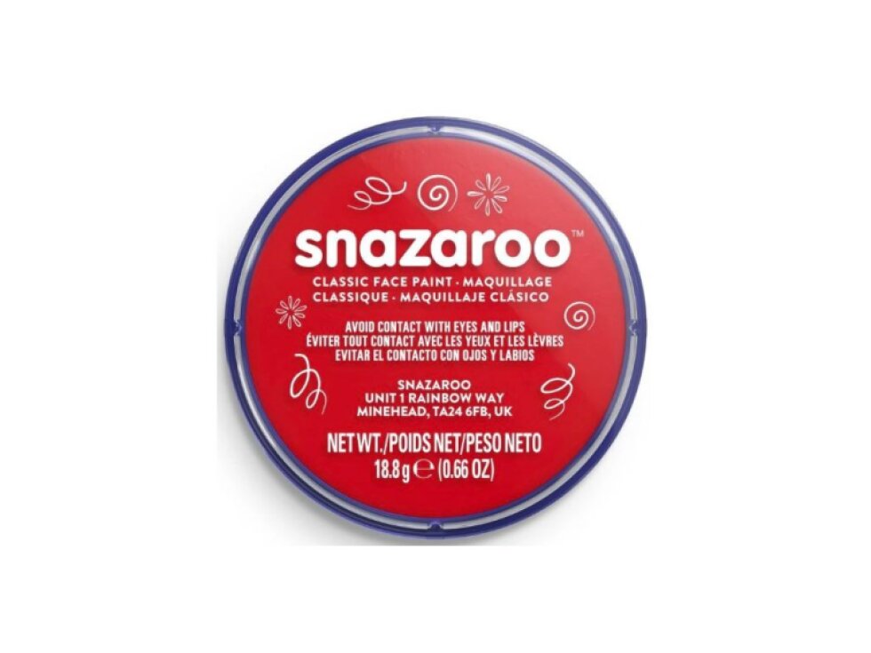 Snazaroo barva na obličej 18ml - červená - "Bright Red"