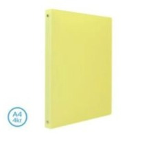 Pořadač A4, 4 kroužkový - pastelová žlutá