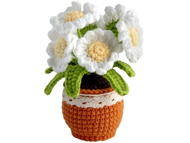 Háčkování - Květina v květináči