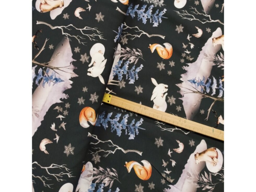 Teplákovina - Zimní les š. 180cm