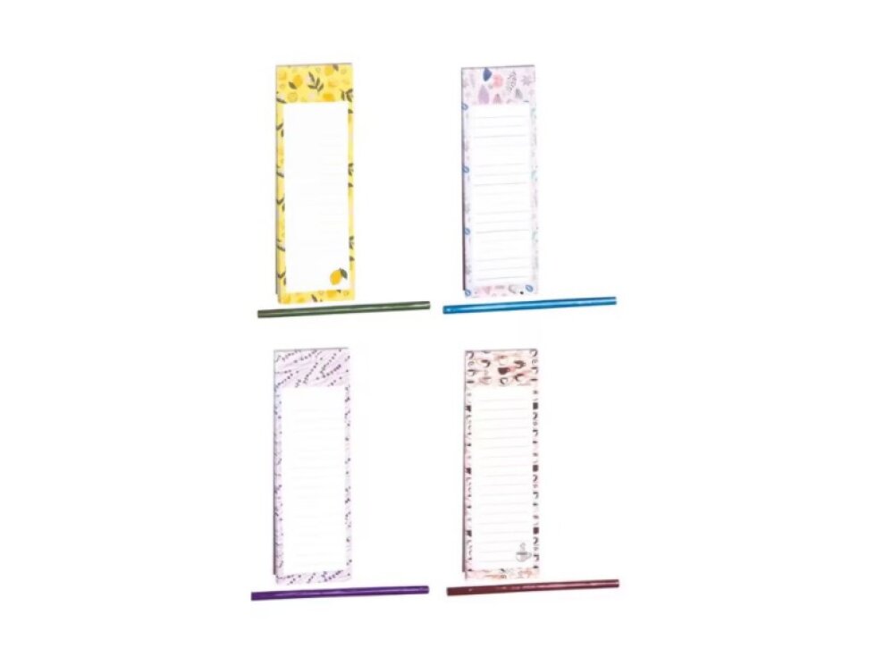 Magnetický blok 7,5 x 24 cm s tužkou 60l. mix