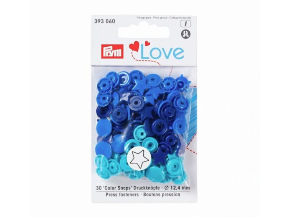 Color Snaps mimi patenty, HVĚZDIČKY modrá/tmavě modrá/tyrkysová