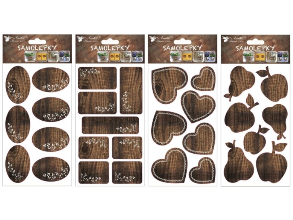 Samolepky popisovací - imitace dřeva