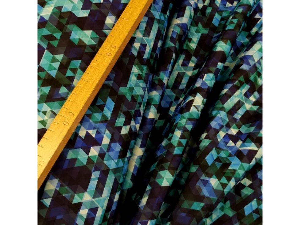 Zimní softshell 10/3 - Trojúhelníky modro-zelené