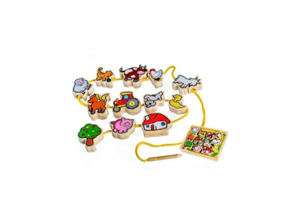 Dřevěný provlékačka zvířátka