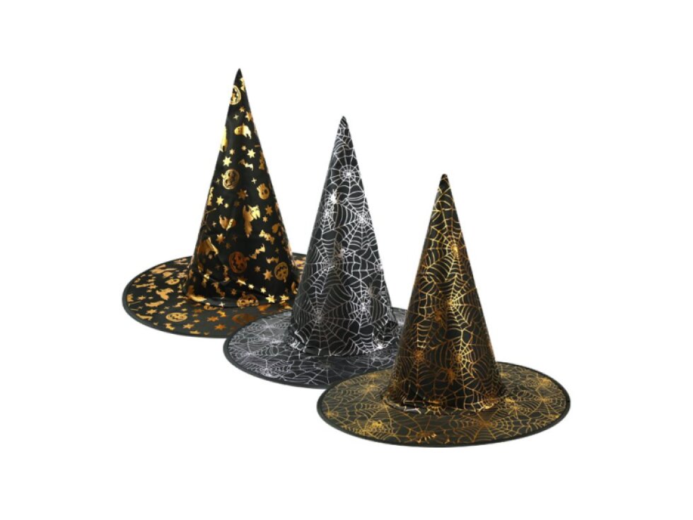 Klobouk čarodějnický metal potisk mix