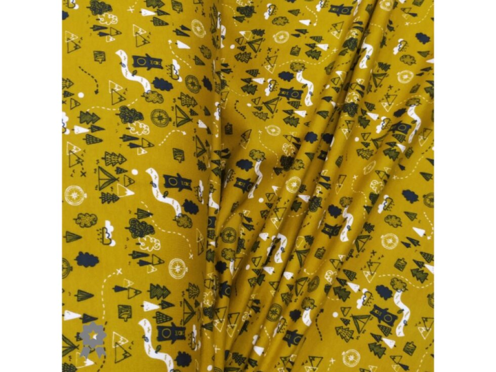 Teplákovina, počesaná - Medvědí park, okrová