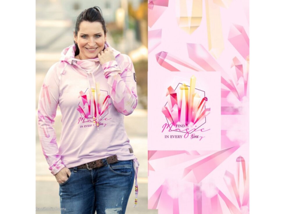 Úplet, panel - Crystal Magic, růžová