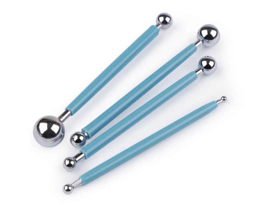 Modelovací pomůcky kuličky z nerezové oceli sada 4 ks