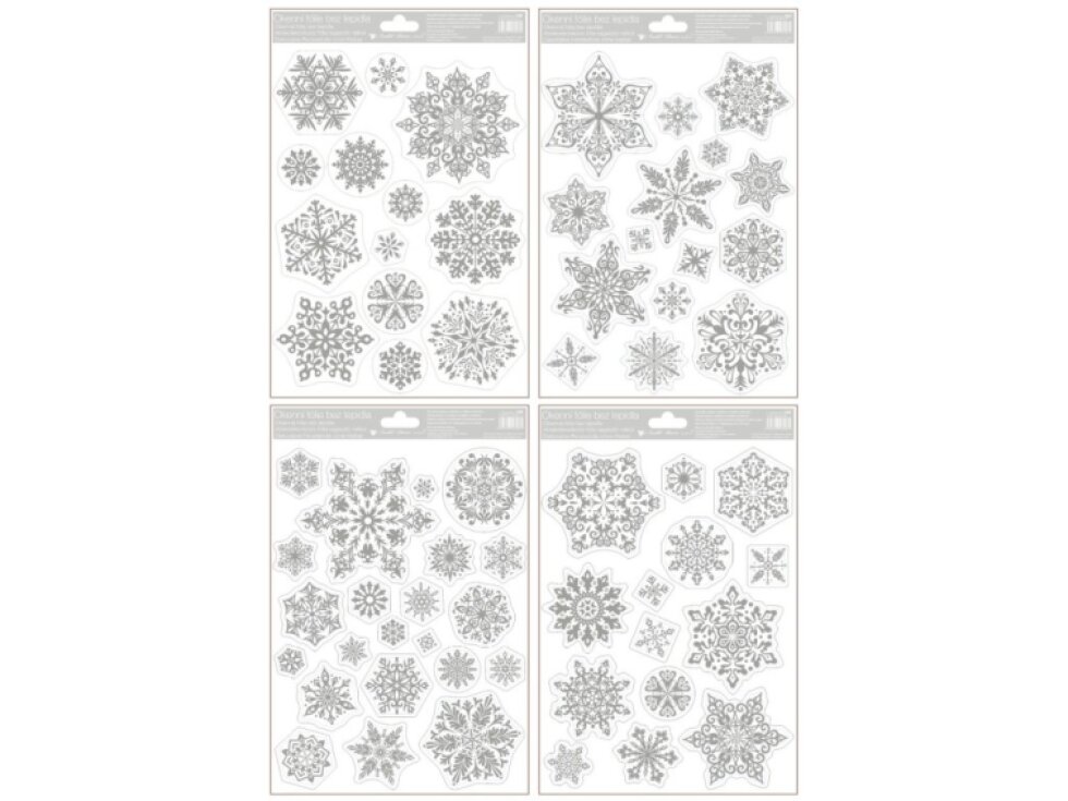 Vánoční okenní fólie - Vločky - 20 x 30 cm