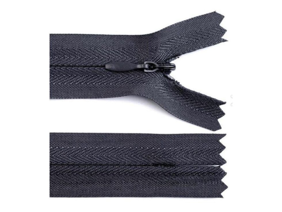 Spirálový zip skrytý 3mm, šedá