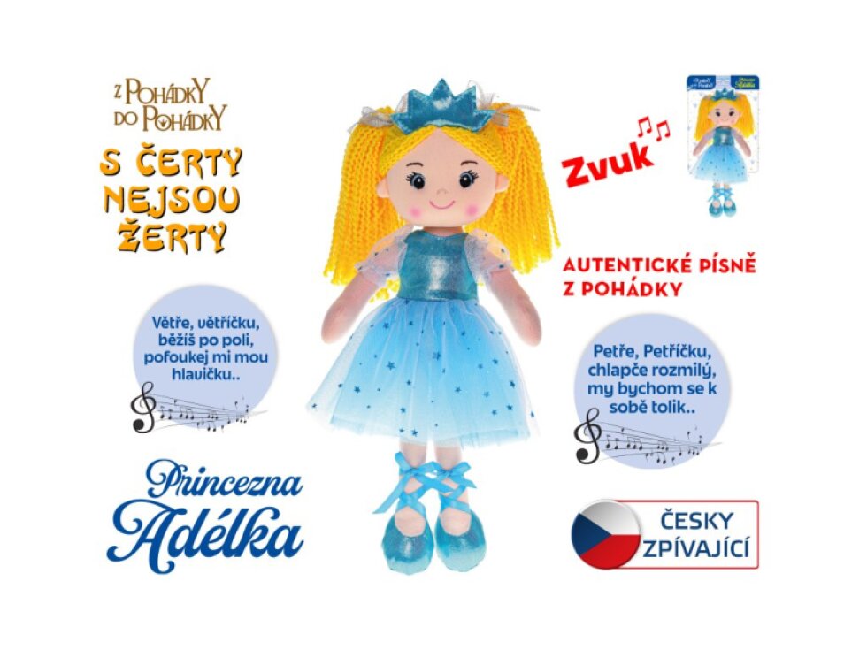 Panenka Princezna Adélka 35cm měkké tělo na baterie česky zpívající 0m+ na kartě