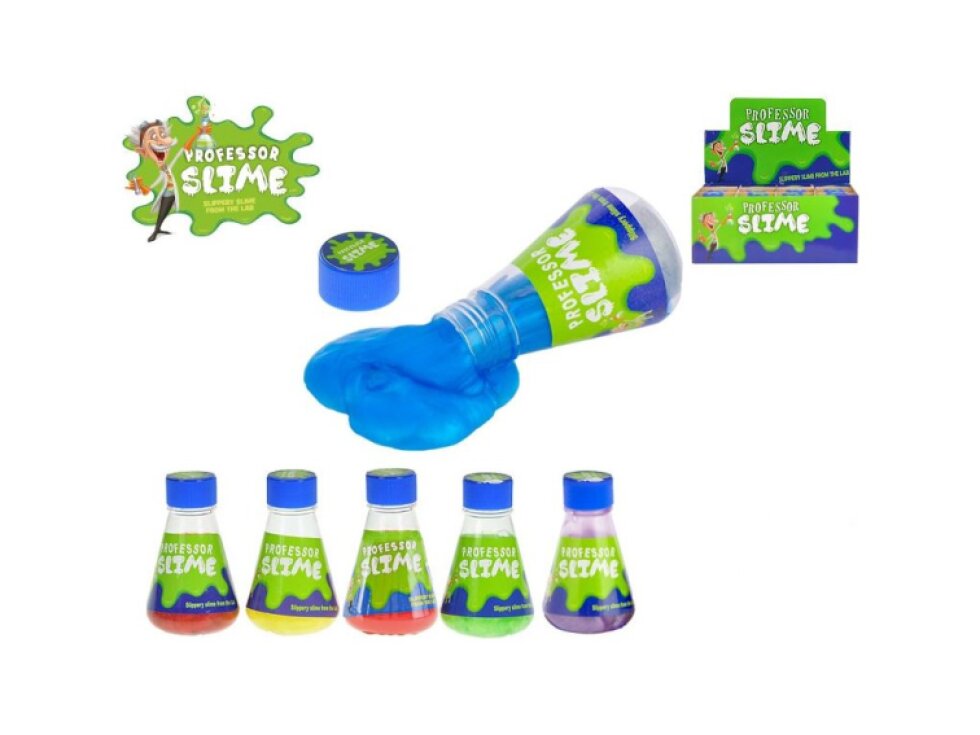 Sliz s kovovým leskem v laboratorní láhvi