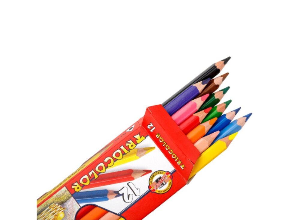 Pastelky Koh-i-noor trojhranné lakované pasteleky - 12 ks