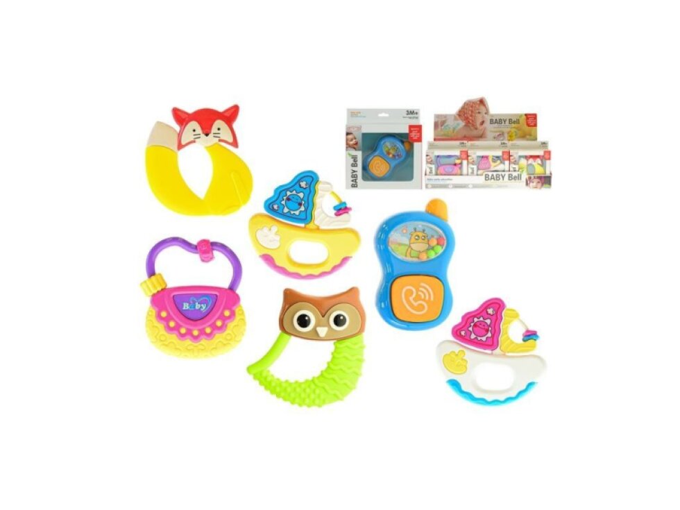 Chrastítko 8-11cm 6druhů v krabičce 3m+