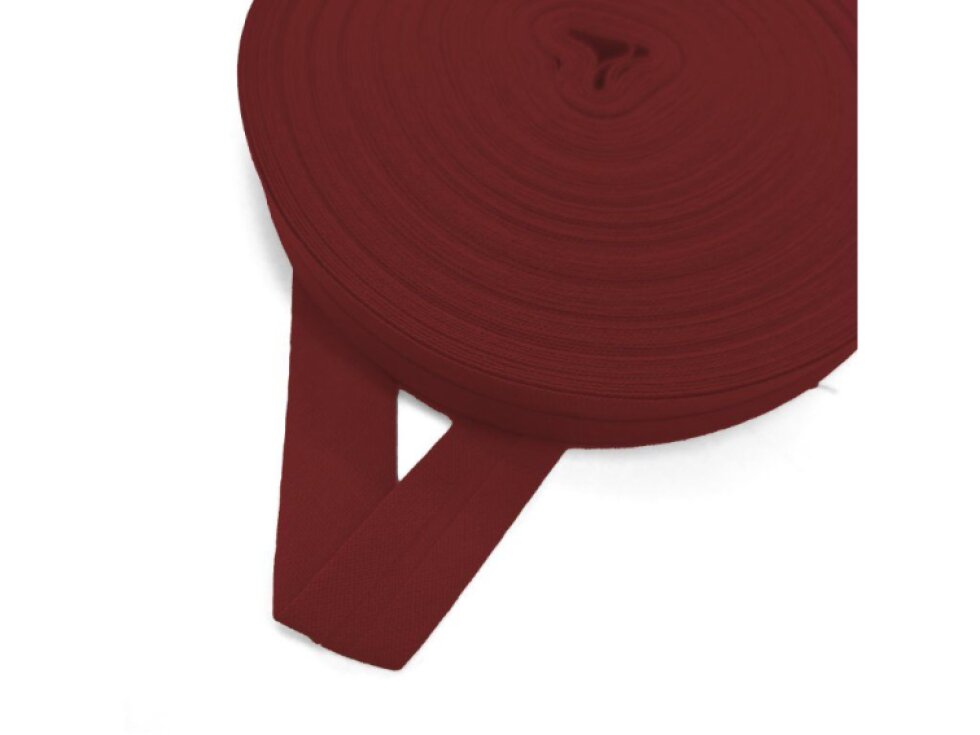 Šikmý proužek bavlněný, zažehlený - Bordó