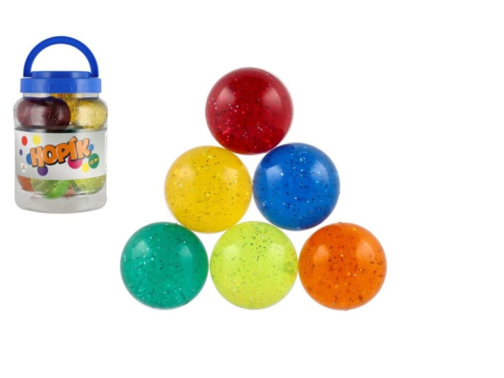 Míček/hopík se třpytkami 6cm